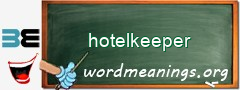 WordMeaning blackboard for hotelkeeper